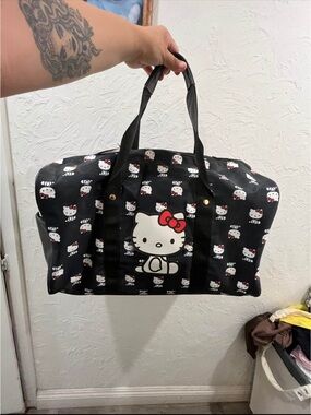 Hello Kitty Black Travel Tote Bag with Red Accent
